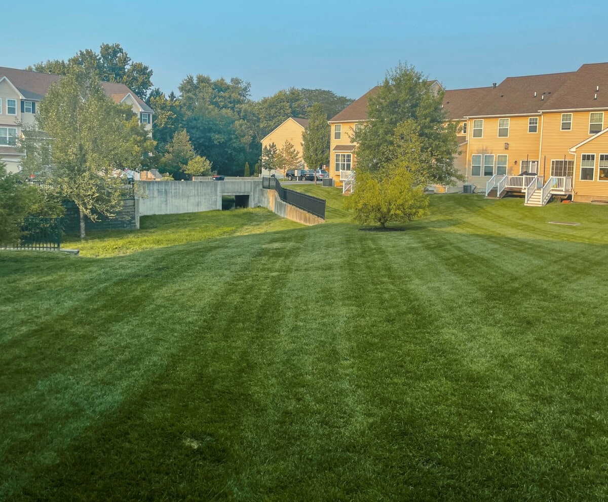 Green Acres crew working through a commercial landscape maintenance program